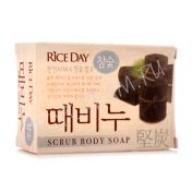 Мыло-скраб Древесный уголь RICE DAY Oriental & Natural Scrub Body Soap Charcoal
