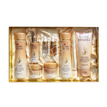 Набор из 8 антивозрастных средств с корнем женьшеня DEOPROCE Whee Hyang Anti-Wrinkle & Whitening Skin Care 8 Set Набор из 8 антивозрастных средств с корнем женьшеня DEOPROCE Whee Hyang Anti-Wrinkle & Whitening Skin Care 8 Set