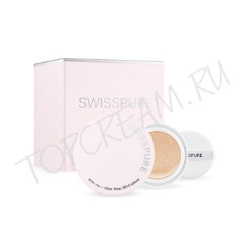 Стойкий кушон для сияния кожи + сменный блок + спонж SWISSPURE Glow Wear HD Cushion SPF 50 PА+++ Set Стойкий кушон для сияния кожи + сменный блок + спонж SWISSPURE Glow Wear HD Cushion SPF 50 PА+++ Set
