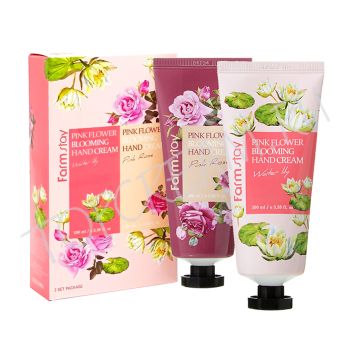 Набор кремов для рук с экстрактами цветочных лепестков FARMSTAY Pink Flower Blooming Hand Cream 2 Set