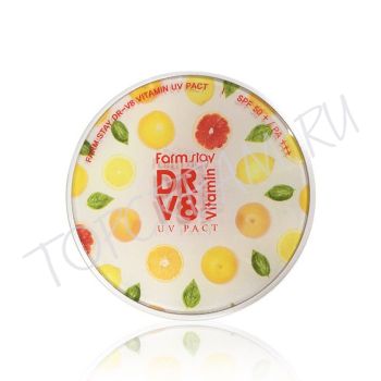 Компактная пудра с витаминами Pact FARMSTAY DR.V8 Vitamin UV Pact SPF50+ PA+++