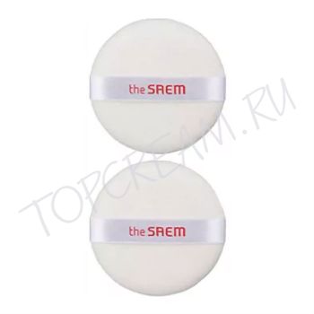 Спонж для нанесения пудры THE SAEM Round Mini Flocking Puff