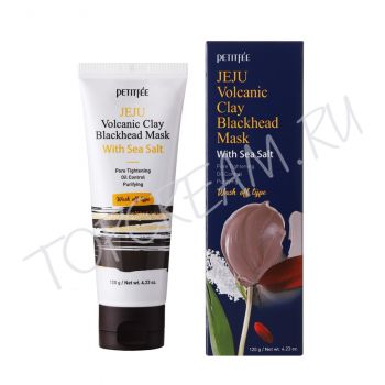 Маска с вулканическим пеплом и морской солью PETITFEE Jeju Volcanic Clay Blackhead Mask