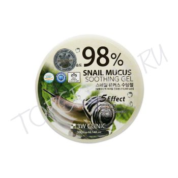 Универсальный гель с муцином улитки 3W Clinic 98% Snail Soothing Gel