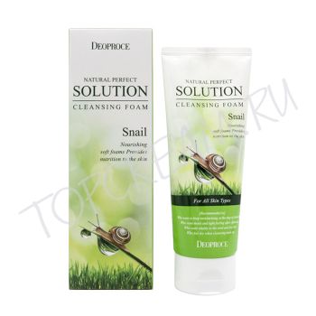 Пенка для умывания с муцином улитки DEOPROCE Natural Perfect Solution Cleansing Foam Snail