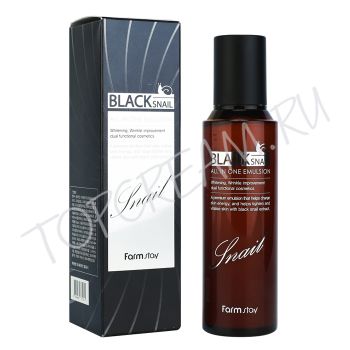 Многофункциональная эмульсия с муцином черной улитки FARMSTAY Black Snail All In One Emulsion