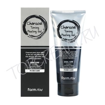 Отшелушивающий пилинг-гель с углём FARMSTAY Charcoal Toning Peeling Gel