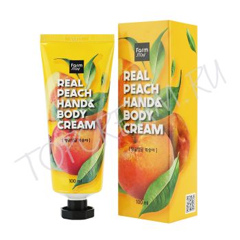 Крем рук и тела с экстрактом персика FARMSTAY Real Peach Hand & Body Cream