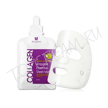 Тканевая маска для лица с коллагеном MIZON Collagen Ampoule Essential Sheet Mask Тканевая маска для лица с коллагеном MIZON Collagen Ampoule Essential Sheet Mask