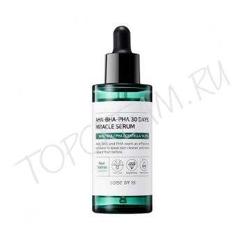Сыворотка с 3 видами кислот и центеллой азиатской SOME BY MI AHA-BHA-PHA 30 Days Miracle Serum Сыворотка с 3 видами кислот и центеллой азиатской SOME BY MI AHA-BHA-PHA 30 Days Miracle Serum
