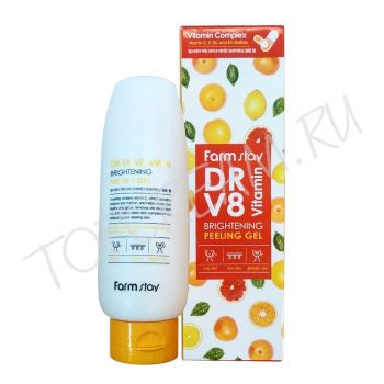 Витаминный пилинг-гель для сияния кожи FARMSTAY DR.V8 Vitamin Brightening Peeling Gel