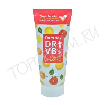 Витаминная пенка для очищения кожи FARMSTAY DR.V8 Vitamin Foam Cleansing