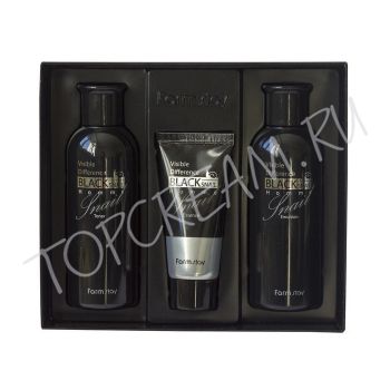 Набор средств c муцином черной улитки для мужчин FARMSTAY Visible Difference Black Snail Homme 3 Set