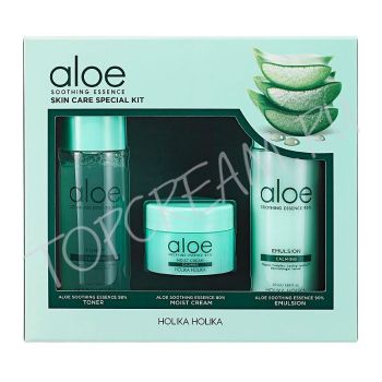 Уходовый набор миниатюр с экстрактом алоэ Holika Holika Aloe Soothing Essence Skincare Special Kit Уходовый набор миниатюр с экстрактом алоэ Holika Holika Aloe Soothing Essence Skincare Special Kit
