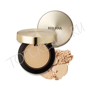 Компактная пудра с золотом THE SAEM Eco Soul Luxury Gold Pact SPF30 PA+++
