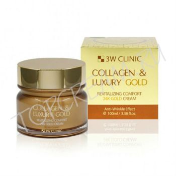 Омолаживающий крем для лица с коллагеном и коллоидным золотом 3W Clinic Collagen & Luxury Gold Revitalizing Comfort 24K Gold Cream