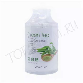 Очищающая вода с экстрактом зеленого чая 3W CLINIC Green Tea Clean-Up Cleansing Water