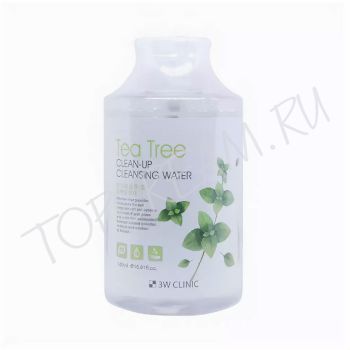 Очищающая вода для снятия макияжа с экстрактом чайного дерева 3W CLINIC Tea Tree Clean-Up Cleansing Water
