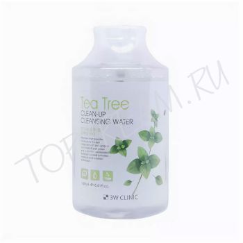 Очищающая вода для снятия макияжа с экстрактом чайного дерева 3W CLINIC Tea Tree Clean-Up Cleansing Water Очищающая вода для снятия макияжа с экстрактом чайного дерева 3W CLINIC Tea Tree Clean-Up Cleansing Water