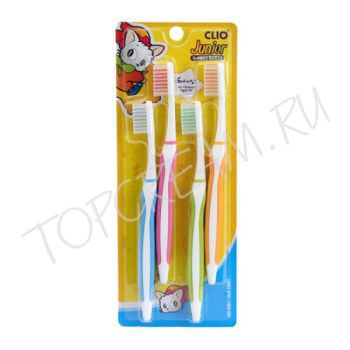 Набор зубных щеток для детей от 6 до 12 лет CLIO New Soft-R Toothbrush 4 pcs Набор зубных щеток для детей от 6 до 12 лет CLIO New Soft-R Toothbrush 4 pcs