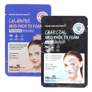 Глиняная маска-пенка, 3 шт. MBEAUTY Mud Pack To Foam 3pcs Глиняная маска-пенка, 3 шт. MBEAUTY Mud Pack To Foam 3pcs