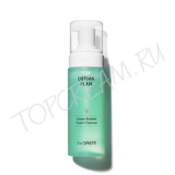 Пузырьковая пенка для чувствительной кожи THE SAEM Derma Plan Green Bubble Foam Cleanser