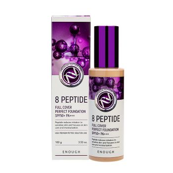 Тональная основа с пептидами ENOUGH 8 Peptide Full Cover Perfect Foundation SPF50+ PA+++ Тональная основа с пептидами ENOUGH 8 Peptide Full Cover Perfect Foundation SPF50+ PA+++