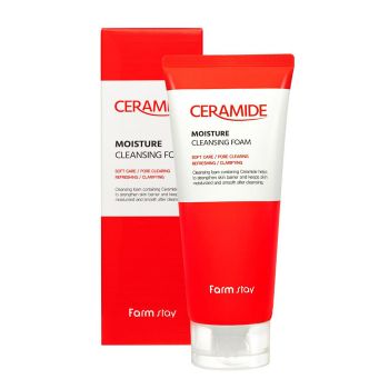 Увлажняющая пенка с керамидами FARMSTAY Ceramide Moisture Cleansing Foam