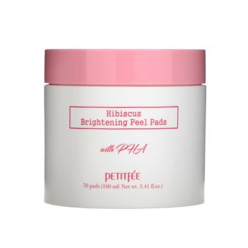 Выравнивающие подушечки с гибискусом и PHA-кислотами PETITFEE Hibiscus Brightening Peel Pads Выравнивающие подушечки с гибискусом и PHA-кислотами PETITFEE Hibiscus Brightening Peel Pads