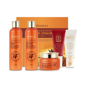 Уходовый набор с лошадиным жиром и гиалуроновой кислотой DEOPROCE Whitening & Anti-Wrinkle Horse Oil Hyalurone 5 Set Уходовый набор с лошадиным жиром и гиалуроновой кислотой DEOPROCE Whitening & Anti-Wrinkle Horse Oil Hyalurone 5 Set