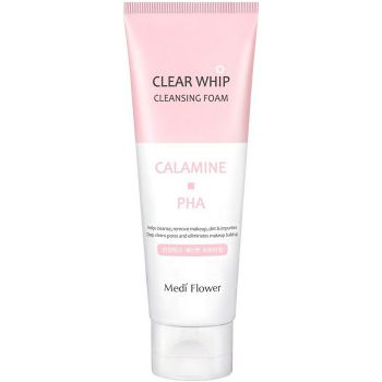 Минеральная пенка для умывания с каламином и PHA кислотами MEDI FLOWER Clear Whip Cleansing Foam Calamine PHA