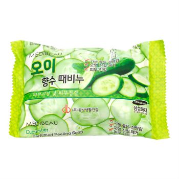 Мыло с отшелушивающим эффектом парфюмированное с экстрактом огурца JUNO Lovely Bebe Cucumber Perfumed Peeling Soap