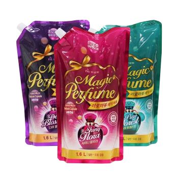 Парфюмированный кондиционер-ополаскиватель, сменный блок 1,6 л MUKUNGHWA Concentrated Fabric Softner Magic Perfume Refill Парфюмированный кондиционер-ополаскиватель, сменный блок 1,6 л MUKUNGHWA Concentrated Fabric Softner Magic Perfume Refill