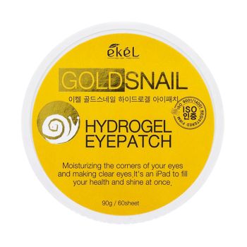 Гидрогелевые патчи для глаз с муцином улитки и золотом EKEL Gold Snail Hydrogel Eye Patch