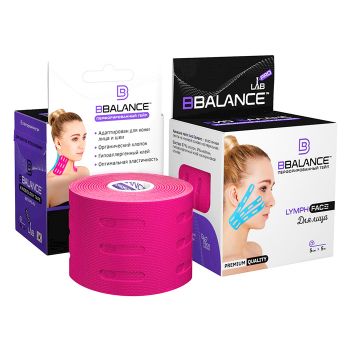 Перфорированный тейп для лица BBTape розовый 5 см х 5 м BBTape Lymph Face Pink 5sm*5m