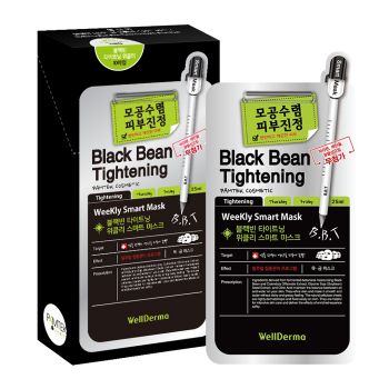 Тканевая маска для сужения пор, 10 шт. WELLDERMA Black Bean Tightening Weekly Smart Mask Тканевая маска для сужения пор, 10 шт. WELLDERMA Black Bean Tightening Weekly Smart Mask