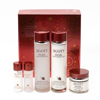 Набор для ухода за кожей с муцином улитки JIGOTT Snail Essence Moisture Skin Care 3 Set