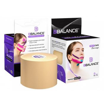 Кинезио тейп для лица BBTape бежевый 5 см х 5 м BBTape Face Pack Beige 5sm*5m