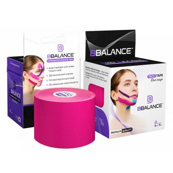 Кинезио тейп для лица BBTape розовый 5 см х 5 м BBTape Face Pack Pink 5sm*5m