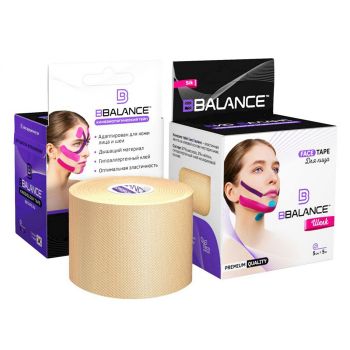 Кинезио тейп для лица BBTape шелк бежевый 5 см х 5 м BBTape Face Pack Silk Beige 5sm*5m