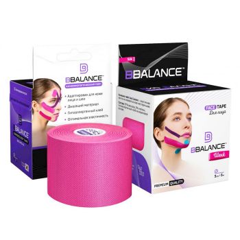 Кинезио тейп для лица BBTape шелк розовый 5 см х 5 м BBTape Face Pack Silk Pink 5sm*5m