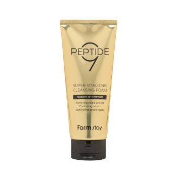 Омолаживающая очищающая пенка с комплексом из 9 пептидов FARMSTAY Peptide 9 Super Vitalizing Cleansing Foam
