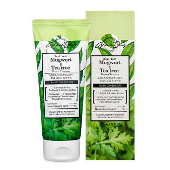 Пенка для умывания с экстрактами полыни и чайного дерева GRACE DAY Real Fresh Mugwort & Tea Tree Foam Cleanser Пенка для умывания с экстрактами полыни и чайного дерева GRACE DAY Real Fresh Mugwort & Tea Tree Foam Cleanser