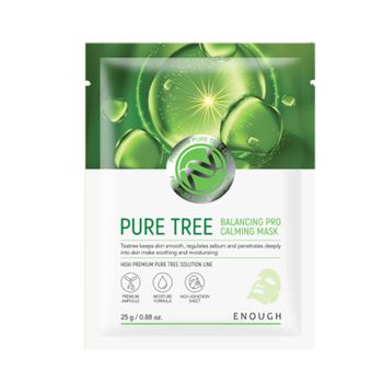 Успокаивающая тканевая маска с экстрактом чайного дерева ENOUGH Pure Tree Balancing Pro Calming Mask Успокаивающая тканевая маска с экстрактом чайного дерева ENOUGH Pure Tree Balancing Pro Calming Mask