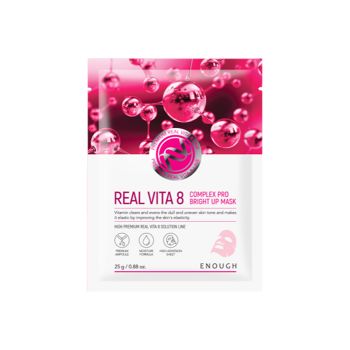 Тканевая маска с витаминами для сияния кожи ENOUGH Real Vita 8 Complex Pro Bright Up Mask Тканевая маска с витаминами для сияния кожи ENOUGH Real Vita 8 Complex Pro Bright Up Mask