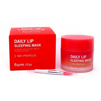 Ночная питательная маска для губ с прополисом FARMSTAY Daily Lip Sleeping Mask Red Propolis
