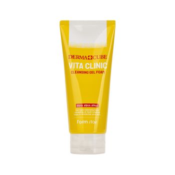 Витаминный гель-пенка для умывания FARMSTAY Derma Cube Vita Clinic Cleansing Gel Foam
