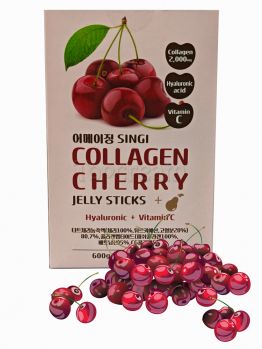 Коллаген с гиалуроновой кислотой и вишней / желе в стиках / курс на месяц SINGI Collagen Cherry Jelly Sticks 20 г х 30 шт. Коллаген с гиалуроновой кислотой и вишней / желе в стиках / курс на месяц SINGI Collagen Cherry Jelly Sticks 20 г х 30 шт.