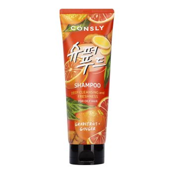Глубокоочищающий шампунь с экстрактами грейпфрута и имбиря CONSLY Grapefruit Ginger Shampoo For Deep Cleansing Freshness