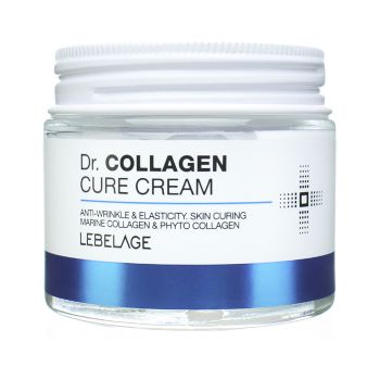 Антивозрастной крем для лица с коллагеном придающий эластичность LEBELAGE Dr. Collagen Cure Cream